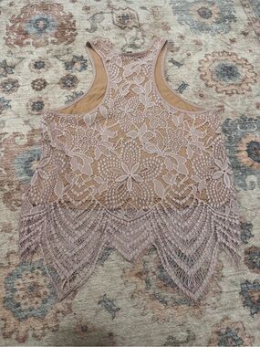 Express Pink Crochet Lace Halter Camisole XS